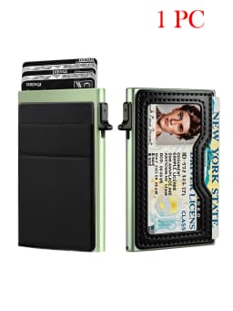 Men's Minimalist Wallet Slim Rfid Credit Card Holder Men Women Metal Wallets Automatic Pop Up Case Bank ID Cardholer Billetera