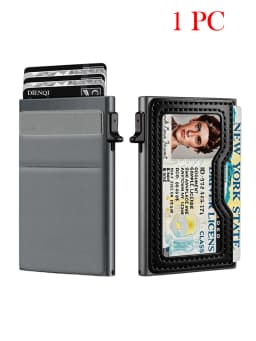 Men's Minimalist Wallet Slim Rfid Credit Card Holder Men Women Metal Wallets Automatic Pop Up Case Bank ID Cardholer Billetera