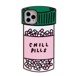 3D Cute Cartoon Chill Pills Case for iPhone 18 Pro Max/16/15/14/13/12/11 Medicine Bottle Soft Rubber Back Cover Funda iPhone 17