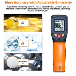NJTY T600 T600A Digital Infrared Thermometer Gun -58°F to 1112°F (-50℃ to 600℃) Professional Industrial Laser Temperature Gun