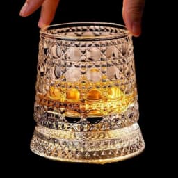 【Whiskey Glasses Rotating Whisky Glass With Glass Base 360 Rotate Degrees Crystal Rum Glass For Cocktail Party Drinking】