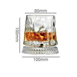 【Whiskey Glasses Rotating Whisky Glass With Glass Base 360 Rotate Degrees Crystal Rum Glass For Cocktail Party Drinking】