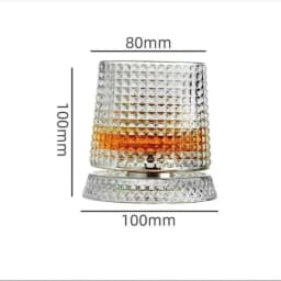 【Whiskey Glasses Rotating Whisky Glass With Glass Base 360 Rotate Degrees Crystal Rum Glass For Cocktail Party Drinking】