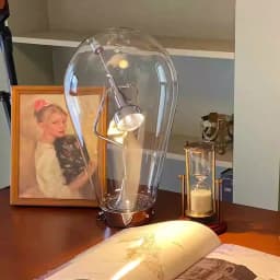 Italian Luxury Glass Desk Lamp Creative Designer Office Desk  Bedroom Bedside Touch Dimming Reading Lamp