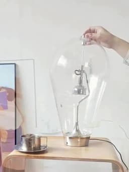 Italian Luxury Glass Desk Lamp Creative Designer Office Desk  Bedroom Bedside Touch Dimming Reading Lamp