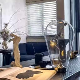 Italian Luxury Glass Desk Lamp Creative Designer Office Desk  Bedroom Bedside Touch Dimming Reading Lamp