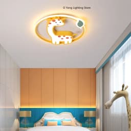 Designer Led Ceiling Light Girl Bedroom Chandelier Kids Baby Boy Room Decor Cute Giraffe Ceiling Lamp Plafon RC Dimmable