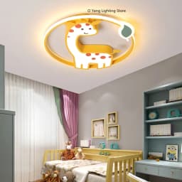 Designer Led Ceiling Light Girl Bedroom Chandelier Kids Baby Boy Room Decor Cute Giraffe Ceiling Lamp Plafon RC Dimmable