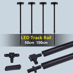 Track Light Rail Set 2 Wire Lighting Fixture 0.5M 1M Spot Led Track Lamp for Living Room Straight/L Shape Connectors Ceiling Box