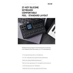 M-VAVE(SK15)FM-1 Synthesizer, Portable Handheld Sound Source, 128 Presets, Built-in Speaker, Battery Powered