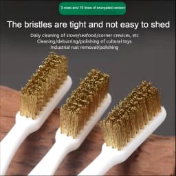 1/3/5pcs Mini Copper Plating Brass Wire Brush Set for Paint & Rust Removal Industrial Metal Polishing Burr Cleaning Tool