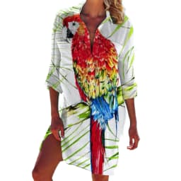 Summer Hawaii Beach Sunflower Leaf 3D Print Blouses Women Long Sleeve Mid-length Shirts Buttons Shirt Blouse Girls Pocket Tops