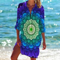 Summer Hawaii Beach Sunflower Leaf 3D Print Blouses Women Long Sleeve Mid-length Shirts Buttons Shirt Blouse Girls Pocket Tops