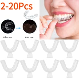 2-20Pcs Silicone Mouth Guard Teeth Protector Night Guard Mouth Tray for Bruxism Grinding Non-snoring Teeth Whitening Protection