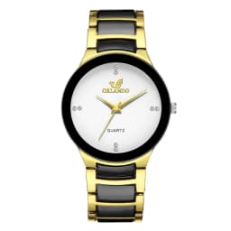 ORLANDO Men Luxury Watches New Arrived Cool Black Gold Quartz Steel Wristwatch Exquisite Masculino Relogio Fashion Clock