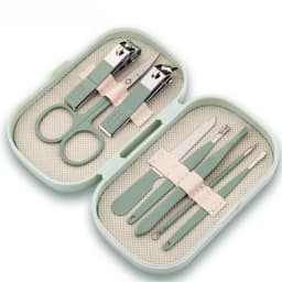 14 Piece Deluxe Manicure & Pedicure Set Pink And Blue Stainless Steel Nail Scissors, Clippers, Ear Digging Spoon for Men & Women
