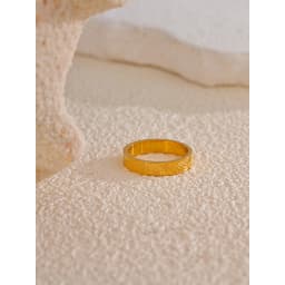 Yhpup Minimalist Stainless Steel Sun Round Finger Ring Individualistic Chic Water Resistant Jewelry Accessories