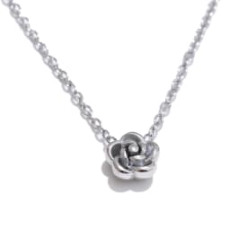 Yhpup Chic Stainless Steel Rose Flower Chain Necklace Bracelet Earrings Set Gold & Platinum PVD Waterproof Plated Daily Jewelry