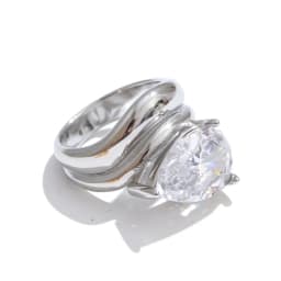 Yhpup Stainless Steel Shiny Cubic Zirconia Water Drop Ring New Arrivals Dainty Premium Women Finger Jewelry Gift