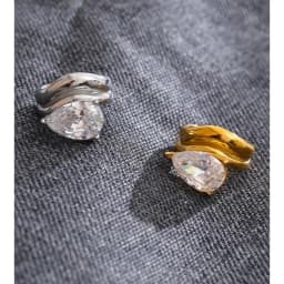 Yhpup Stainless Steel Shiny Cubic Zirconia Water Drop Ring New Arrivals Dainty Premium Women Finger Jewelry Gift