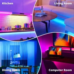 Smart USB RGB LED Tape Light Flexible Ribbon APP Controlled Music Sync Dimmable Strip for TV Background Game Room Decor Lighting