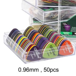 50 Pieces Guitar Picks 0.58/0.71/0.81/0.96/1.2/1.5mm 6 Thickness Plectrum ABS Premium for Acoustic Electric Guitar Bass Ukulele
