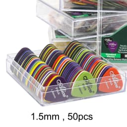 50 Pieces Guitar Picks 0.58/0.71/0.81/0.96/1.2/1.5mm 6 Thickness Plectrum ABS Premium for Acoustic Electric Guitar Bass Ukulele