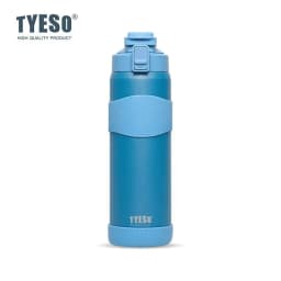 TYESO Vacuum Insulated Bottle 304 Stainless Steel Portable Sports Water Bottle with Straw for Travel Cycling& Outdoor Activities
