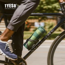 TYESO Vacuum Insulated Bottle 304 Stainless Steel Portable Sports Water Bottle with Straw for Travel Cycling& Outdoor Activities