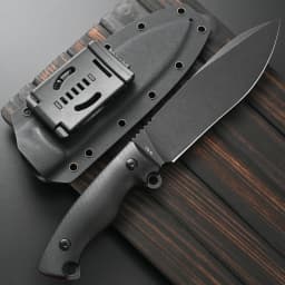 Sitivien ST43 Fixed Blade Knife ,VG10 Black Stonewashed Steel Blade G10 Handle Full Tang for Outdoor Camping Working Survival