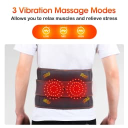 Infrared Heating Waist Massager Electric Belt Vibration USB Charge Red Light Hot Compress Lumbar Back Support Brace Relaxation