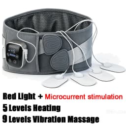 Infrared Heating Waist Massager Electric Belt Vibration USB Charge Red Light Hot Compress Lumbar Back Support Brace Relaxation