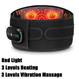 Infrared Heating Waist Massager Electric Belt Vibration USB Charge Red Light Hot Compress Lumbar Back Support Brace Relaxation