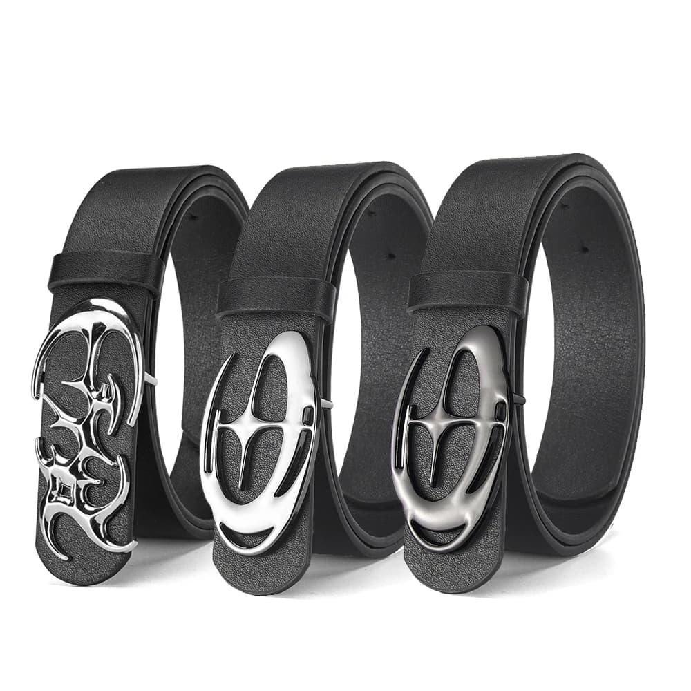 Fashion And Creative Geometric Alloy Pin Buckle Belt Simple Men's Casual Belt Individual Men's Birthday Gift Wholesale