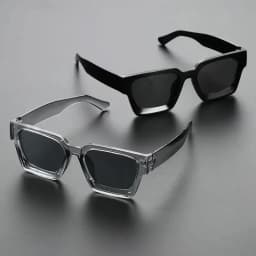 Unisex Plastic Fashion Square Frame Sunglasses For Street Photography And Beach Trips Driving Accessories