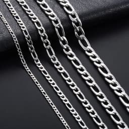 3-11.5mm Men's Stainless Steel Link Figaro Chain Necklace for Women Punk Boy Silver Color Choker Metal Jewelry Accessories Gift