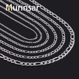 3-11.5mm Men's Stainless Steel Link Figaro Chain Necklace for Women Punk Boy Silver Color Choker Metal Jewelry Accessories Gift