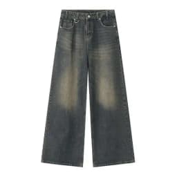 IEFB Vintage Camouflage Men's Jeans Fashion Washed Casual Wide Leg Denim Pants Autumn Winter Loose Male Trousers Old Blue 9C354