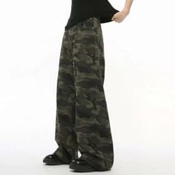 IEFB Vintage Camouflage Men's Jeans Fashion Washed Casual Wide Leg Denim Pants Autumn Winter Loose Male Trousers Old Blue 9C354