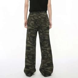 IEFB Vintage Camouflage Men's Jeans Fashion Washed Casual Wide Leg Denim Pants Autumn Winter Loose Male Trousers Old Blue 9C354