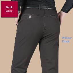 New Arrival 100% Cotton Summer Autumn Men's Casual Pants Fashion Solid Black Beige Gentle Thicken Trousers Brand Smart Suit Pant