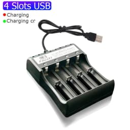 18650 Battery Charger 1/2/4 Slots Dual 18650 Charging 3.7V Rechargeable Lithium Battery USB Charger For 16340 14500 18650