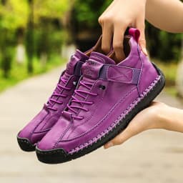 New Fashion Sneakers Handmade Leather Women's Shoes Mid-Top Women Casual Flats Shoes Slip on Loafers Zapatillas De Mujer