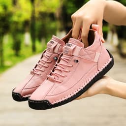 New Fashion Sneakers Handmade Leather Women's Shoes Mid-Top Women Casual Flats Shoes Slip on Loafers Zapatillas De Mujer