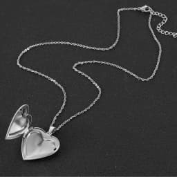 Stainless Steel I Love You to The Moon and Back Photo Memory Locket Heart Pendants Necklace Pictures Locket Jewelry for Women