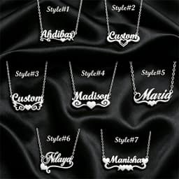 Multi-style Heart Name Design Personalized Pendant Necklace Woman Stainless Steel Silver Gold Name Customized Necklace Jewelry