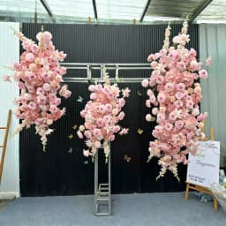 Luxury Pink Color Flower Runner Artificial Flowers Wedding Decoraion Hang Flower Row Arch Decor Floral Backdrop Arrangement