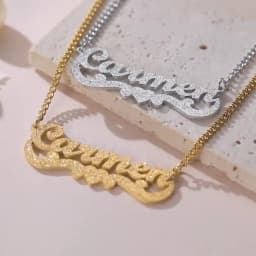 My Shape Custom Name Sparkling Necklaces Stainless Steel Customized Bling Frosted Pendants Personalized Name Chain Jewelry Gifts