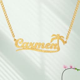 My Shape Custom Name Sparkling Necklaces Stainless Steel Customized Bling Frosted Pendants Personalized Name Chain Jewelry Gifts