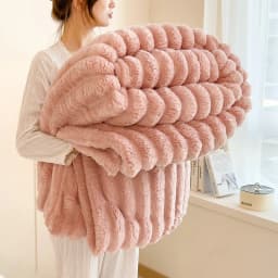 Imitation Rabbit Velvet Autumn Bed Blanket or Blanket and Pillowcase Soft Warmth Winter Sofa Blankets for Throw Lap Blanket Nap